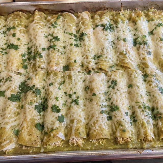 Enchiladas Platter Creamy Green Salsa.
