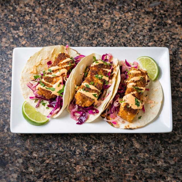 Salmon Tacos.